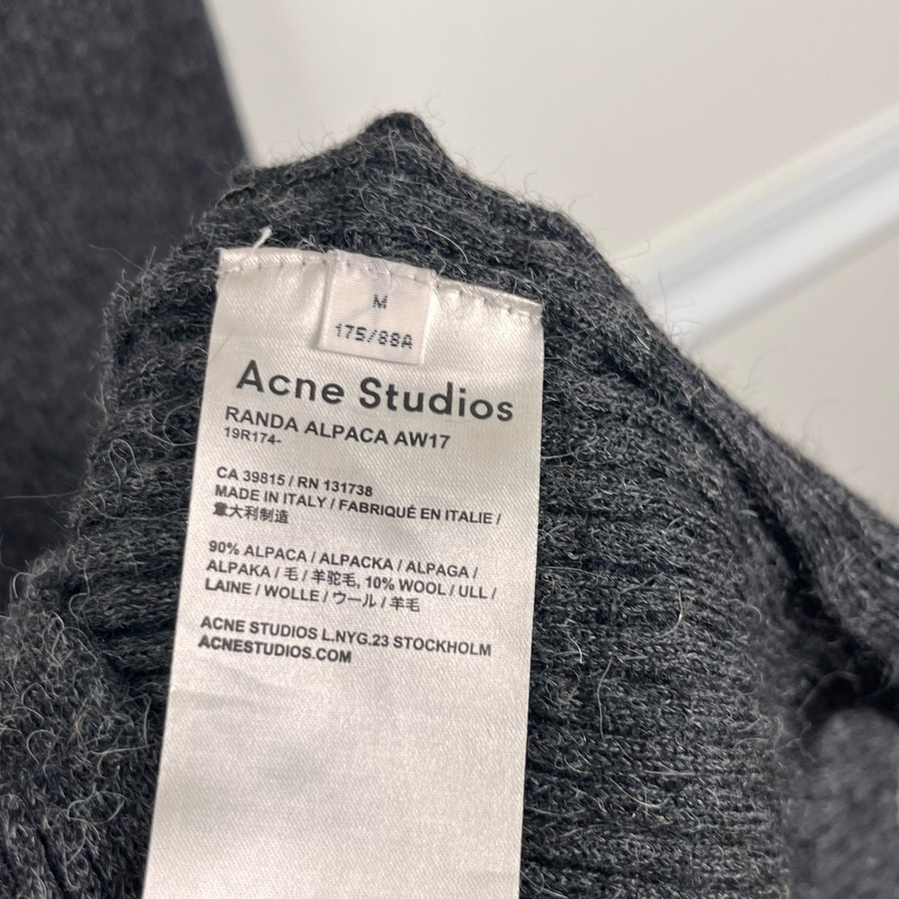 ACNE STUDIOS Randa Alpaca Wool Gray Ribbed Midi Skirt Size M - Picture 6 of 10